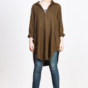 CP Shades Cotton Silk Teton Tunic Brown